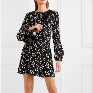 Maje Rockiz Daisy Print Long Sleeve Pleated Dress Size 4 (XL)